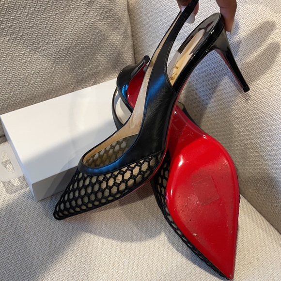 Black Sling Back Christian Louboutins Heels 39.5 - Picture 5 of 9